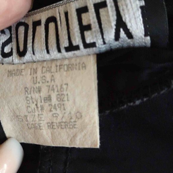 Absolutely! 80s Black Bodycon Mini Dress with Brass Stud Detailing and Choker Ne - Picture 13 of 15